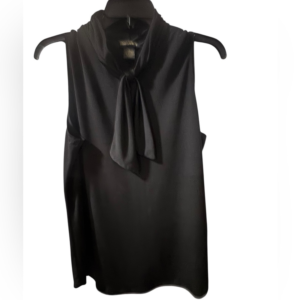 Susan Lawrence Black Tie Front Blouse